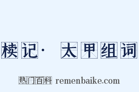 椟记·太甲组词是什么意思的图片